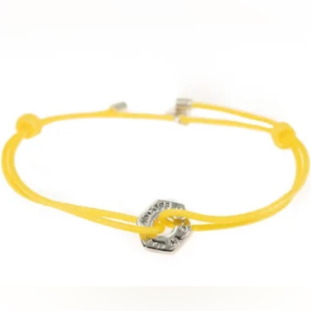 Marc by Marc Jacobs Vibrant Yellow Adjustable Cord Bracelet with Silver Accents